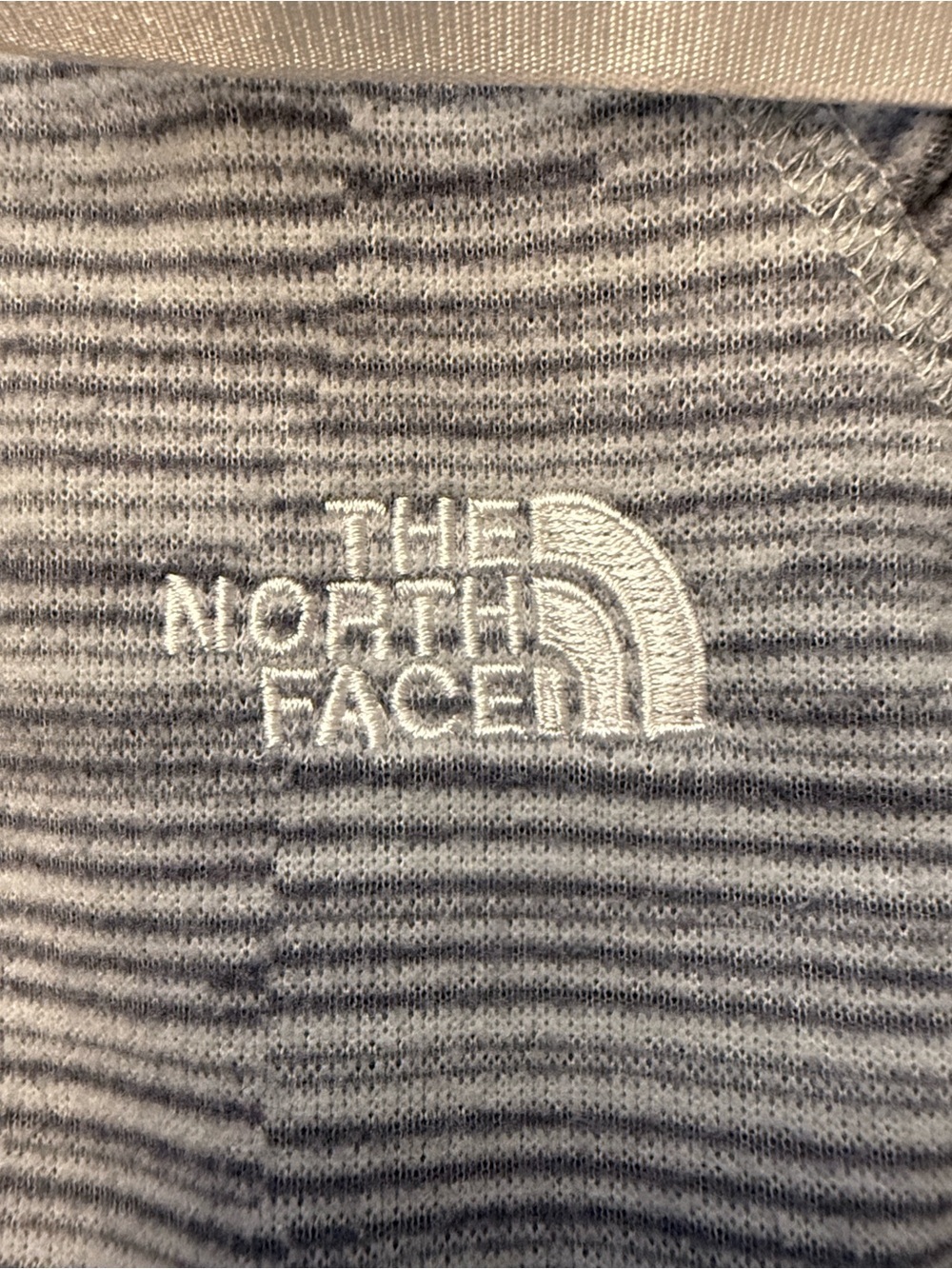 The North Face Mezzaluna Full Zip up Fleece Hoodie Jacket Gray Stria Women M - Picture 3 of 8